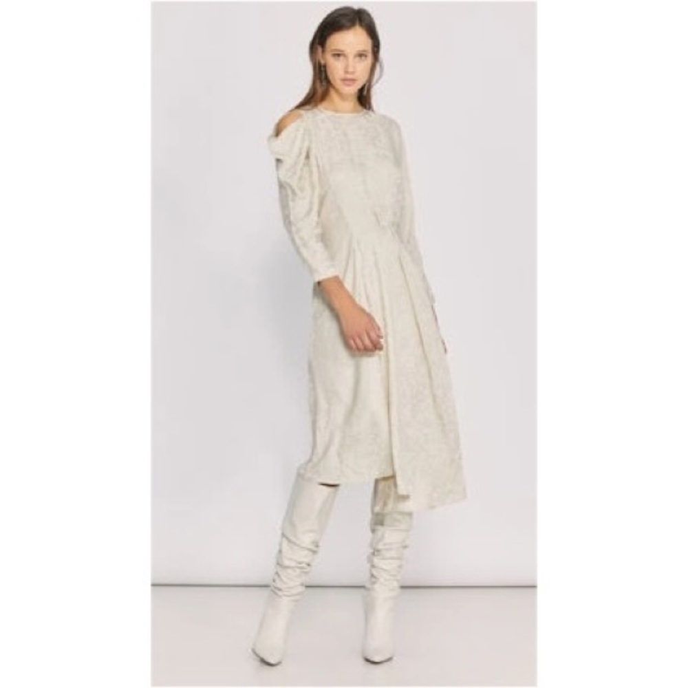 𝅺nwt IRO Arty Neutral Leopard Print Ecru Midi Dress